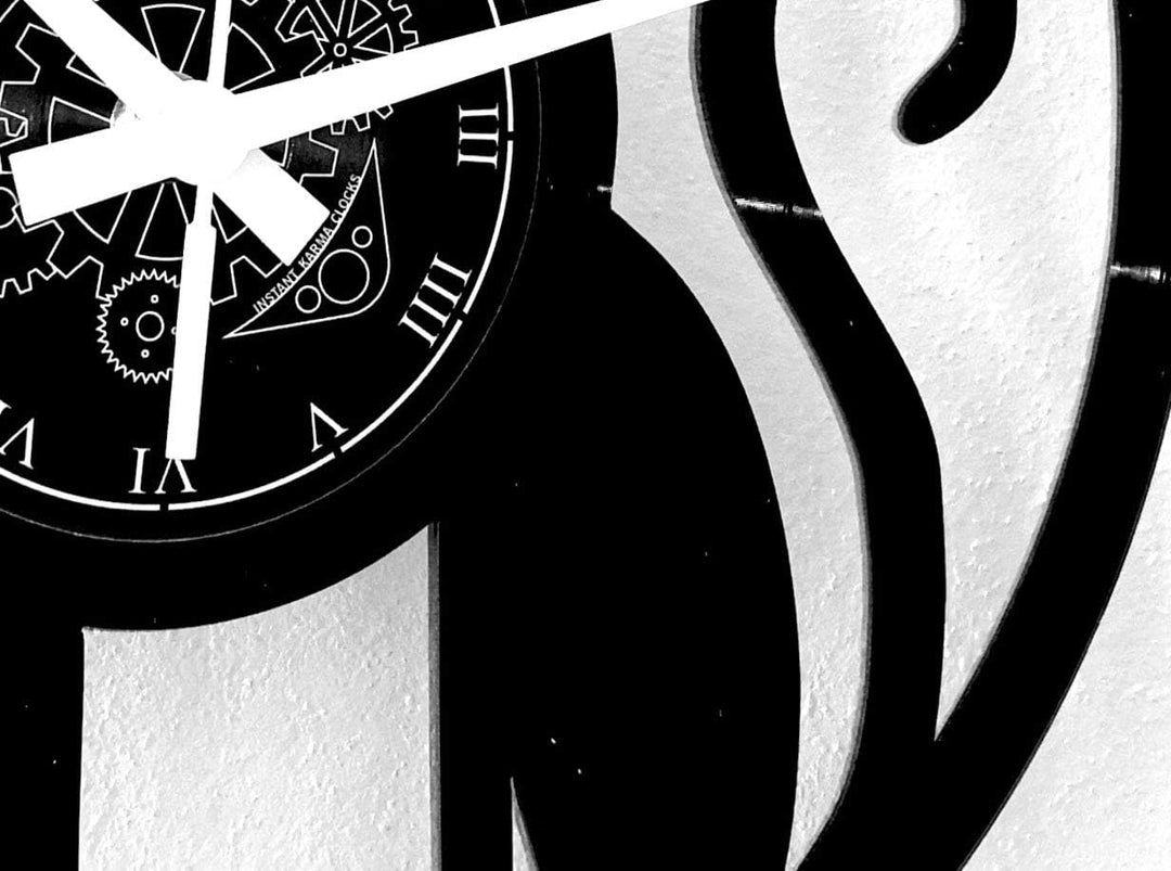 Instant Karma Clocks Vinyl Wanduhr Katzenmotiv und Tiermotiven Haustiere, Katzen, Geschenkidee Handg