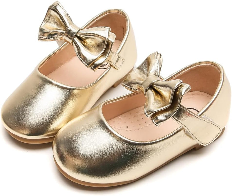 DADAWEN Mädchen Mary Jane Schuhe Festliche Kleidschuhe Prinzessin Ballerinas 34 EU Gold, 34 EU Gold