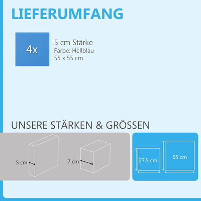 platino24 Schallabsorber Set aus Basotect G+ mit Akustikfilz, 4 Absorberelemente Rechteck je 825x550