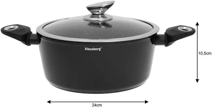 Klausberg 15-TLG Kochtopfset Topfset Granitbeschichtung MARMO KB-7322
