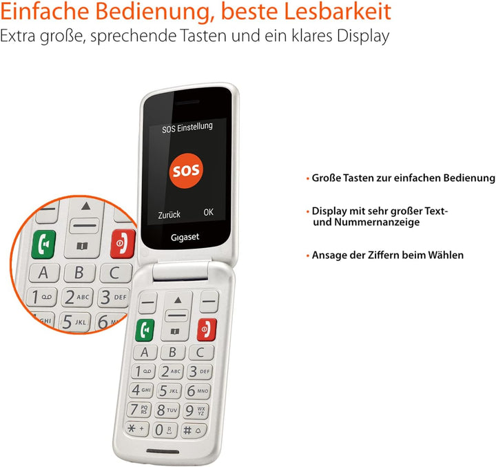 Gigaset GL590 GSM - Senioren Mobiltelefon mit SOS-Funktion - einfache Bedienung mit 2,8" Farbdisplay