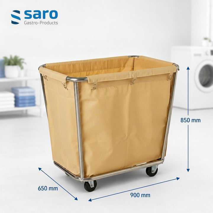 Saro AF 264 Wäschewagen, Edelstahl, creme, 90 x 65 x 85, Single