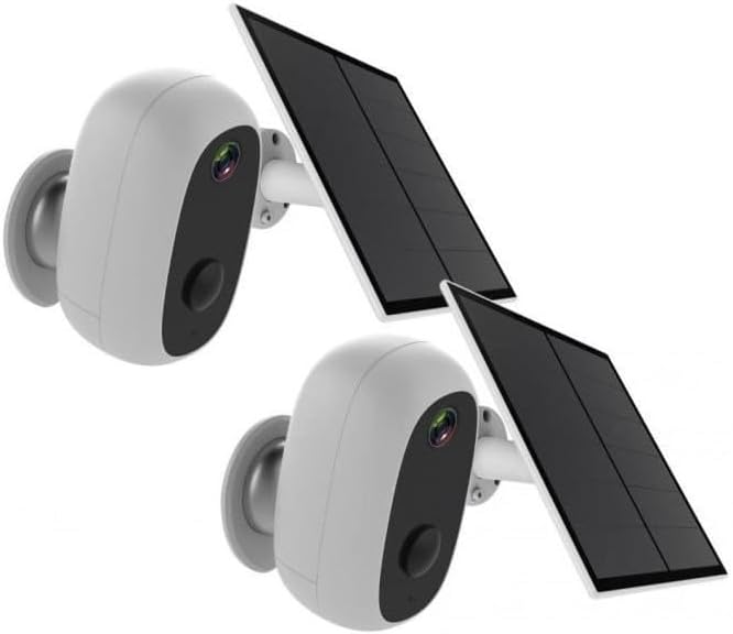 CHACON 2 x WLAN-Kamera für den Aussenbereich, kabellos, mit Solarpanel