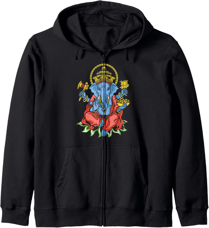 Spiritual Hindu God Ganesha Meditation Yoga Kapuzenjacke