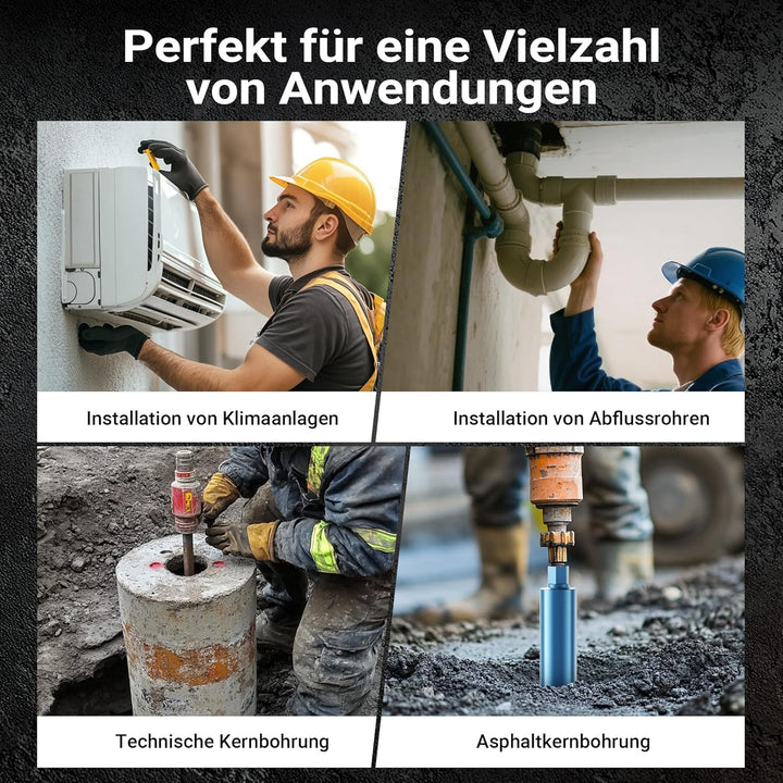Wiltec Diamantbohrkrone Typ 1 (Shark) Ø 82 mm, Bohrkrone 450 mm, 1¼ UNC Nassbohrkrone, Diamantbohrer