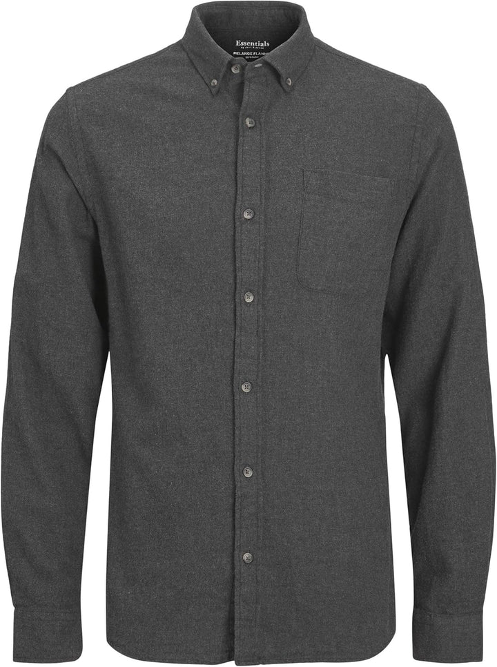 JACK &amp; JONES Male Hemd Slim Fit Hemd XL Dark Grey Melange, XL Dark Grey Melange
