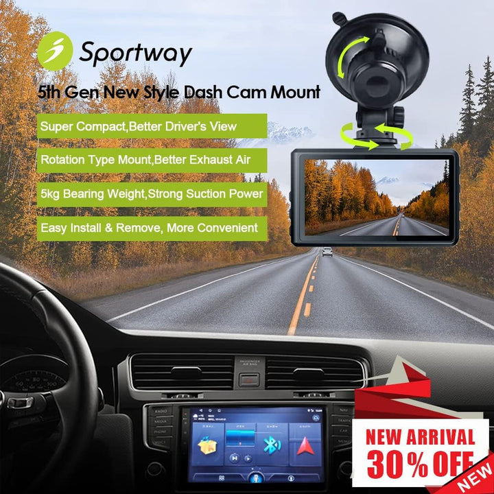 Sportway S504, Saugnapf Dash Cam Halterung (5. Generation) mit 4pcs 360 drehbare Gelenke für Apeman