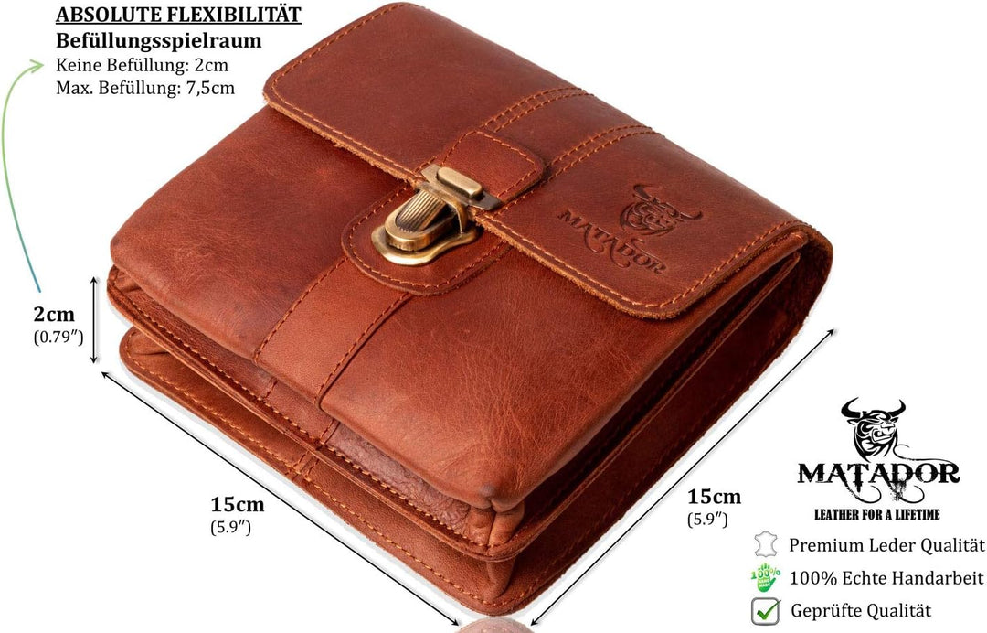MATADOR 'Málaga Pro' robuste Echtleder Gürteltasche Leder Hüfttasche geräumige Outdoor Ledertasche H