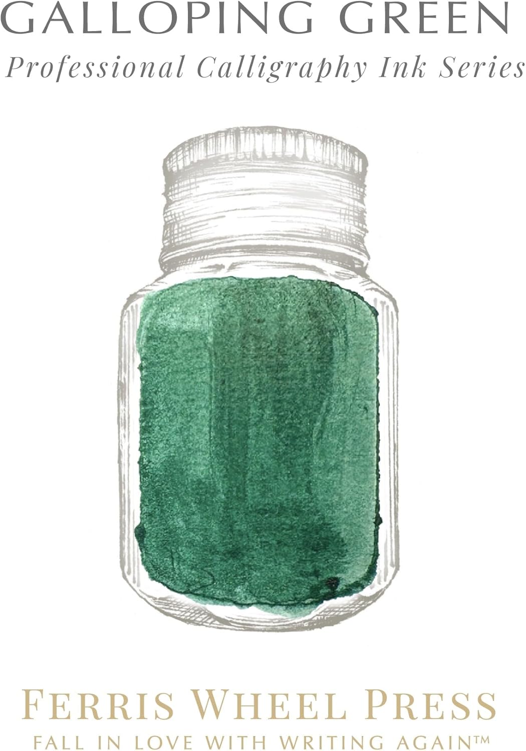 Ferris Wheel Press, Calligraphy Ink, Galloping Green, Deep Racing Green, 28ml Deep Racing Green 28ml