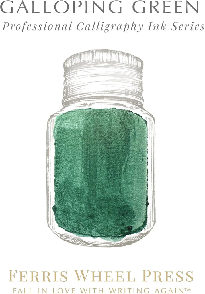 Ferris Wheel Press, Calligraphy Ink, Galloping Green, Deep Racing Green, 28ml Deep Racing Green 28ml