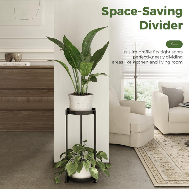 Bamworld Blumenständer Metall Modern – Pflanzenständer für Innen, Minimalistisches Pflanzenregal in