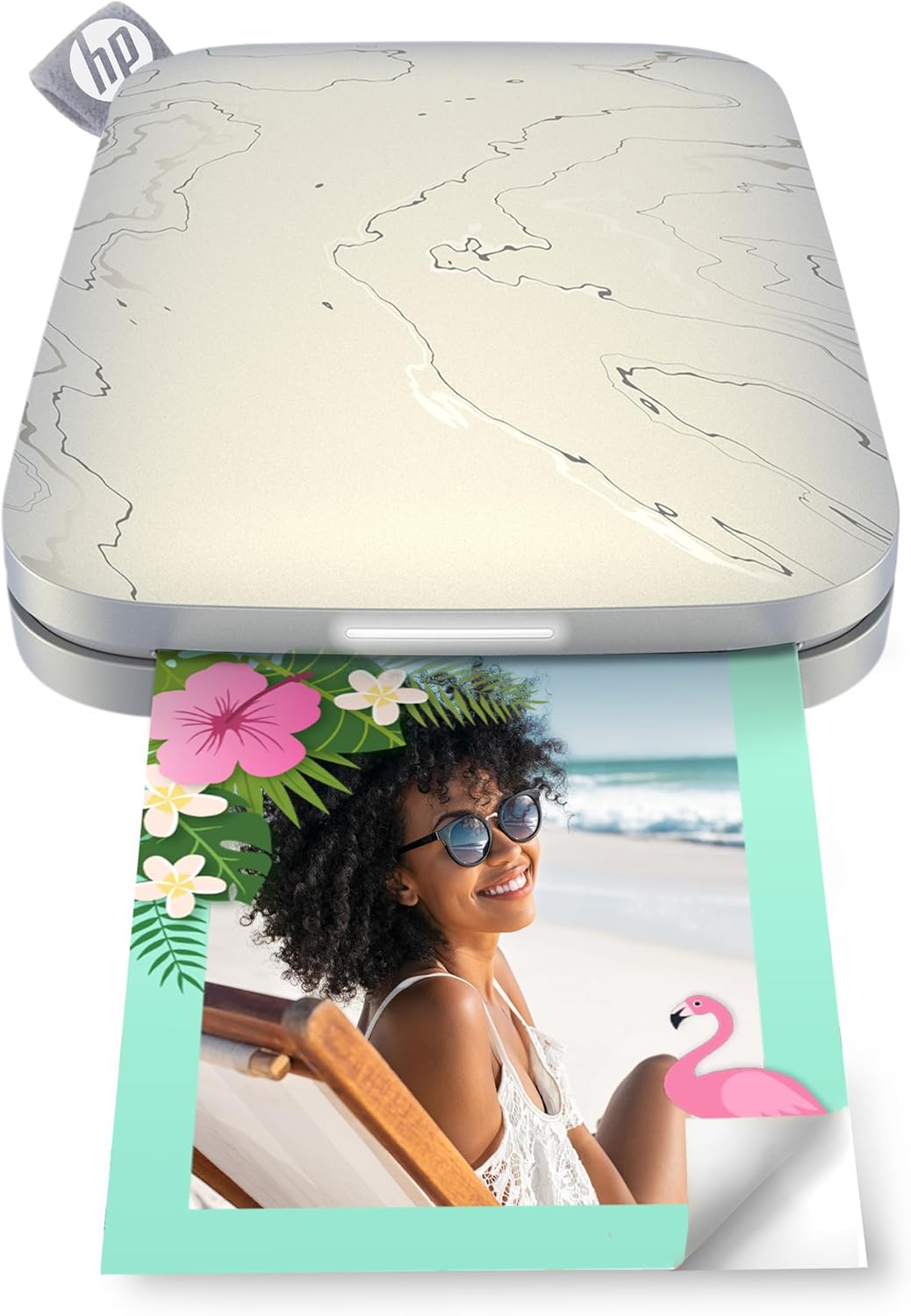 HP Sprocket Portable 5.8x8.7 cm Sofortbilddrucker (Weiss) Drucken Sie Bilder auf Zink Sticky-Backed