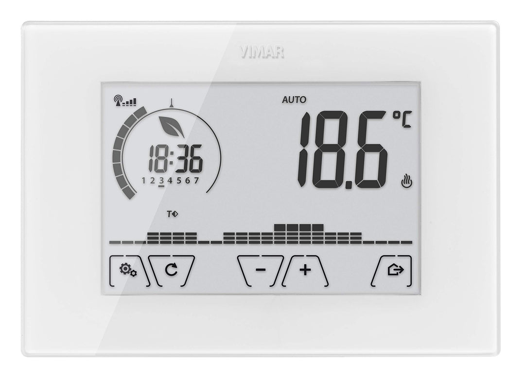 Vimar 02907 Touchscreen-WLAN-Thermostat für lokale oder erweiterte Regelung der Temperatur über dedi