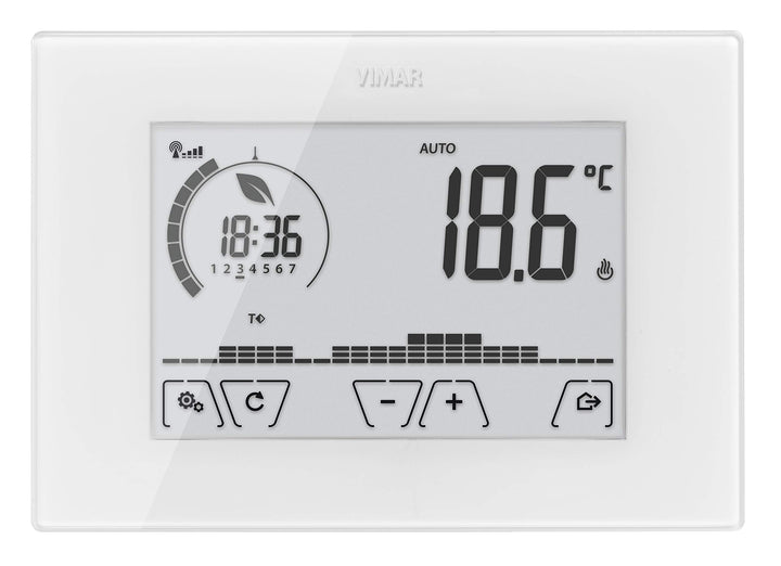 Vimar 02907 Touchscreen-WLAN-Thermostat für lokale oder erweiterte Regelung der Temperatur über dedi