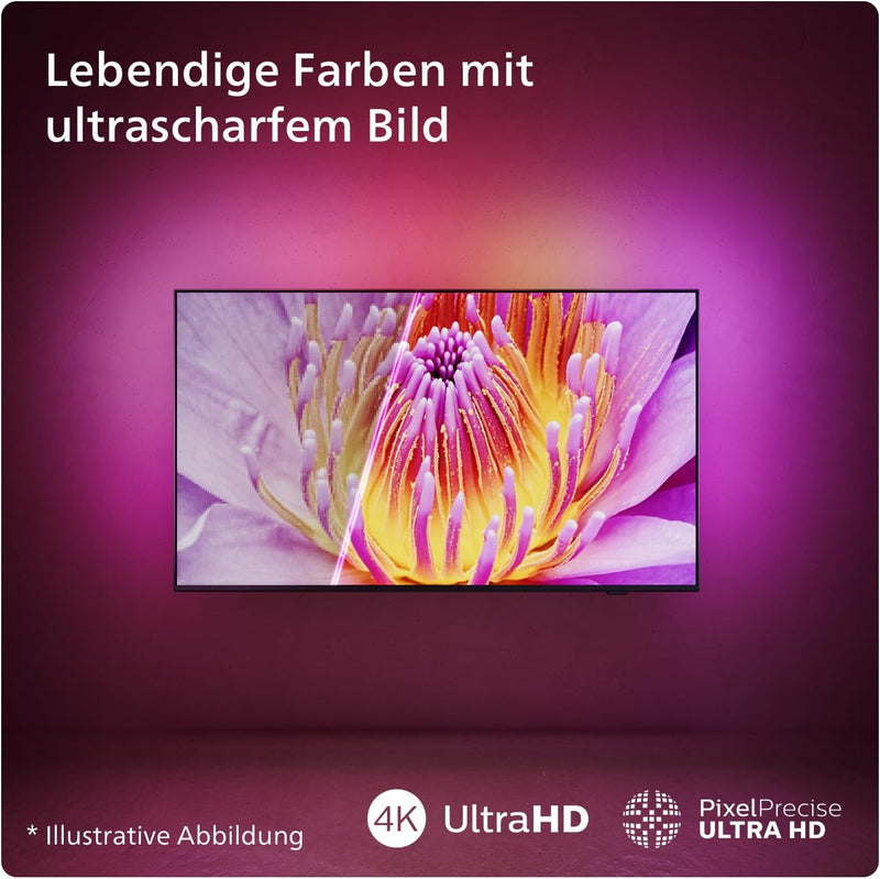 PHILIPS Ambilight 43PUS8109 4K LED Smart TV - 43-Zoll Display mit Pixel-präziser Ultra HD, Titan OS