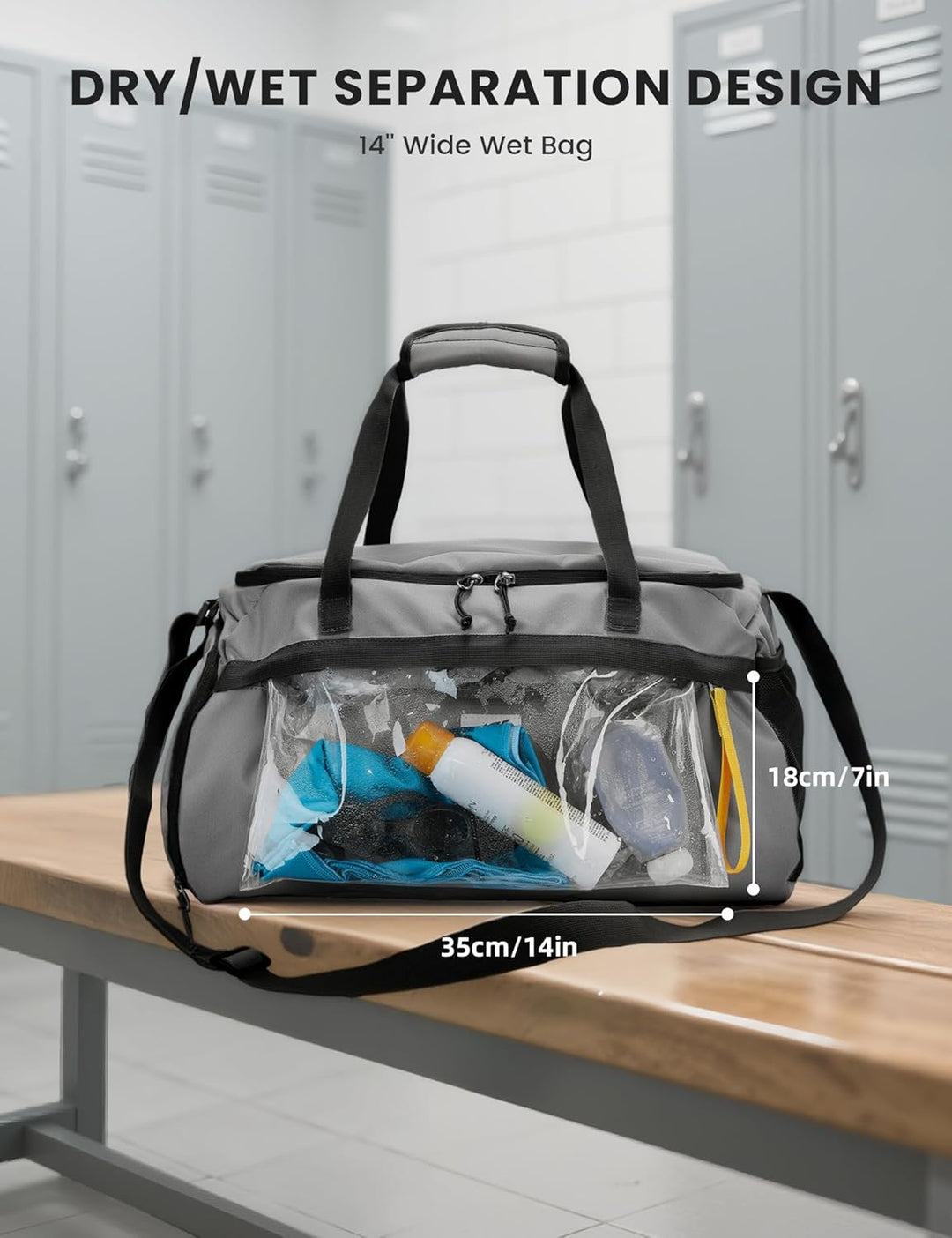 SKYSPER 35L Sporttasche & Reisetasche für Damen Und Herren - mit Schuhfach & Nassfach, Gym Bag & Tra