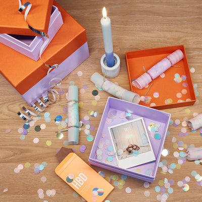 Semikolon 364836 3er Aufbewahrungsboxen Cutting Edge – 3 tlg – drei Grössen – Geschenkboxen orange-l