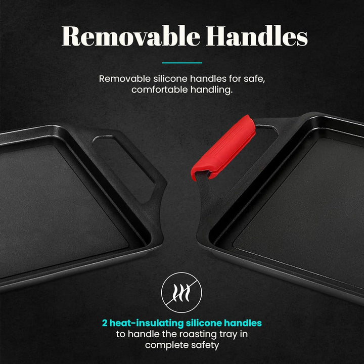 WECOOK! Ecostone Grillplatte, Induktion Griddle-Pfanne 37 X 25 cm, Aluminiumguss, Antihaftbeschichtu