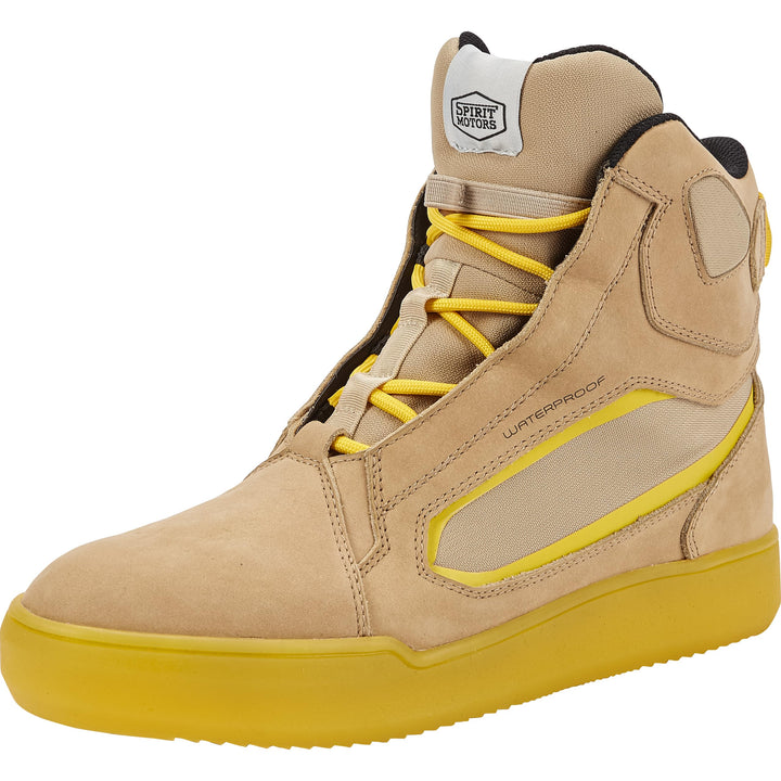 Spirit Motors Jack Tech WP Motorradschnürstiefel Kurz - Wasserdicht - Reflektoren 41 EU Gelb, 41 EU