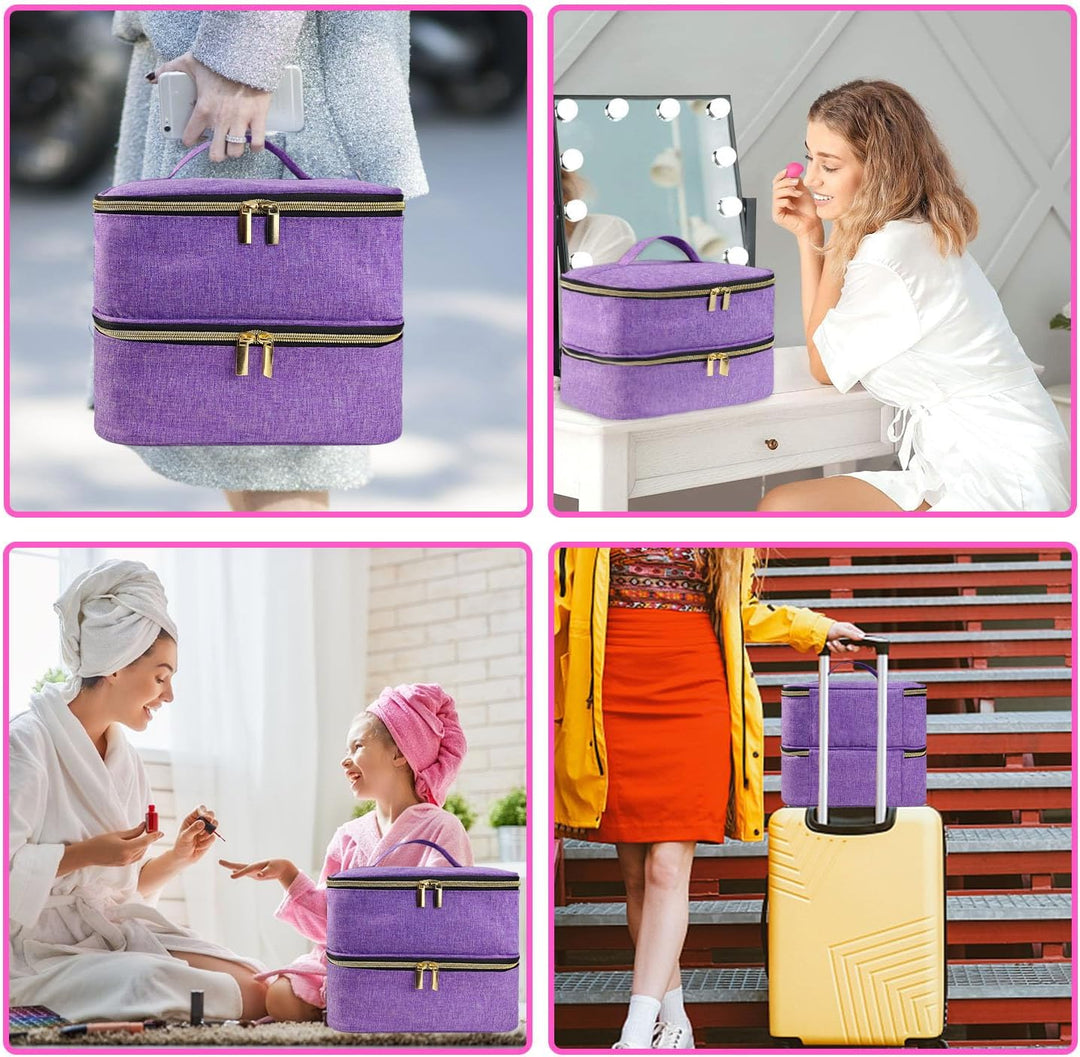 Nagellack Organizer Tasche, Doppelschicht Nagellack Aufbewahrung Box, Organizer Koffer für Nageldesi