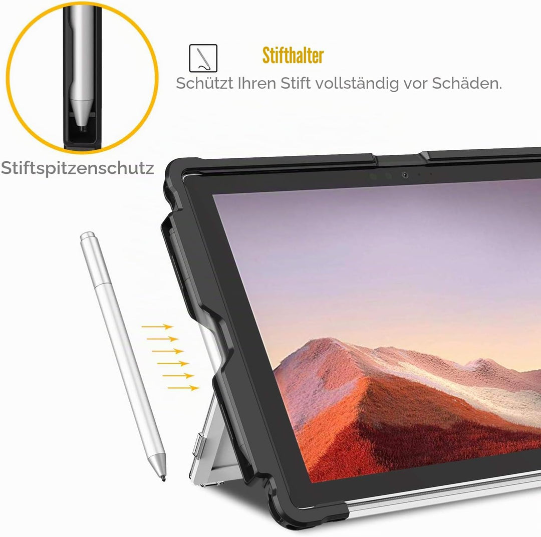 Fintie Hülle für Microsoft Surface Pro 7+ / 7/6 / 5 /Pro LTE, Stossfeste Robuste Hartschalen Schutzh