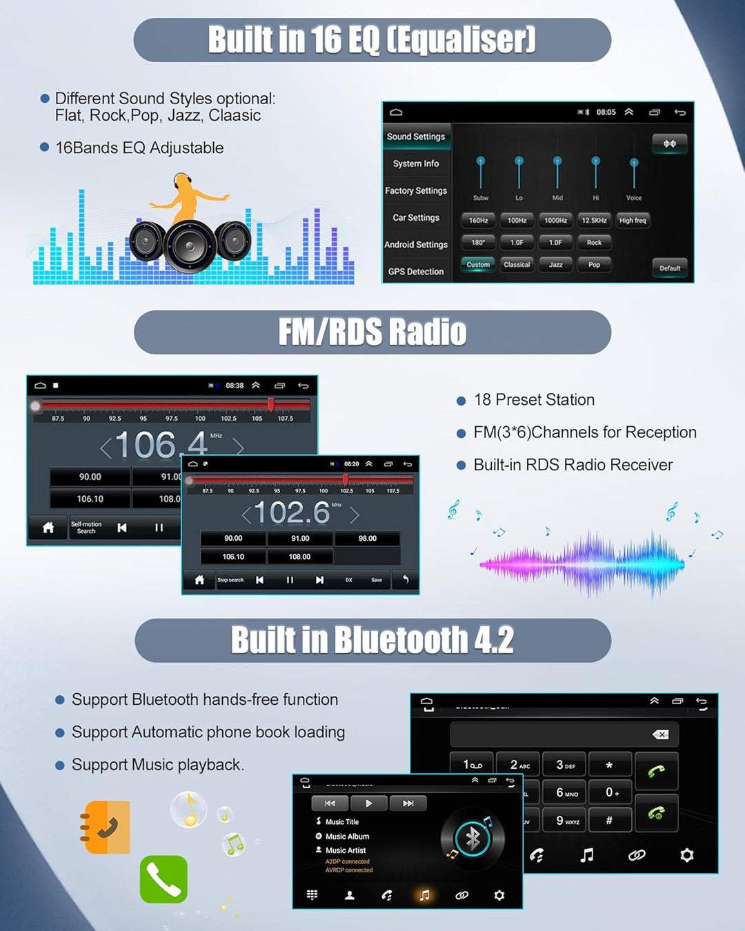 SIXWIN 2+64G Android 13 Android Autoradio mit Navi Für VW Passat B6 B7 Magotan CC,10.1 Zoll Touchscr