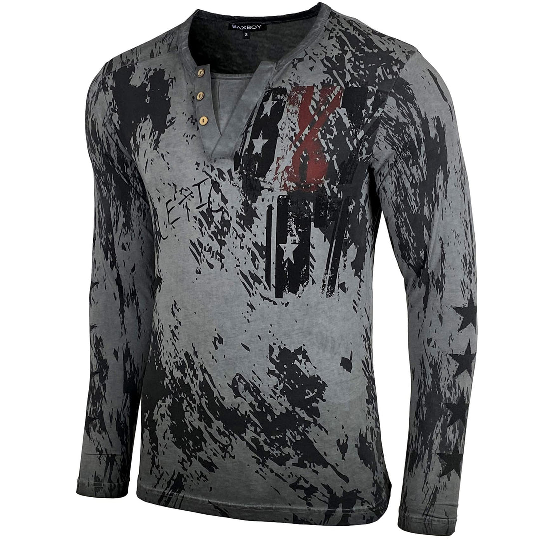 Baxboy Herren Longsleeve T-Shirt Moderner Männer Langarmshirt Langarm Sweatshirt 702 S Anthrazit, S