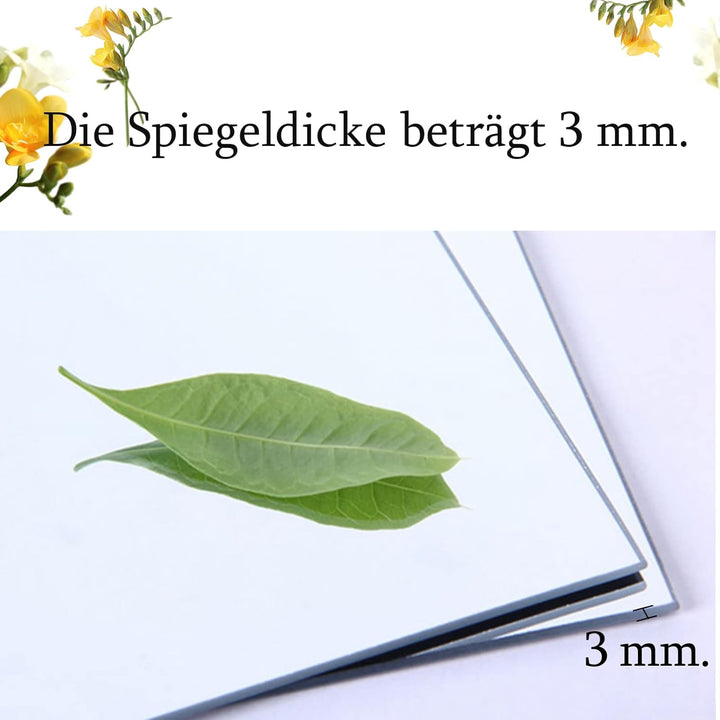 Muzilife Glas Spiegelfliesen 4 Stücke 30x30cm DIY Wandspiegel mit 4 Klebe Mat HD Spiegel Set in Küch