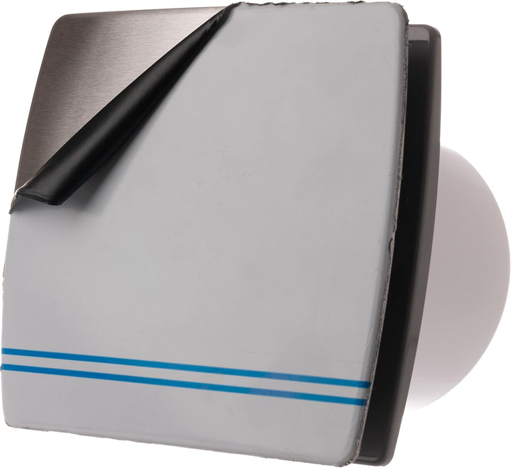 100mm Bad-Lüfter mit Feuchtesensor und Timer - Ventilator - Leise - inox Feuchtesensor