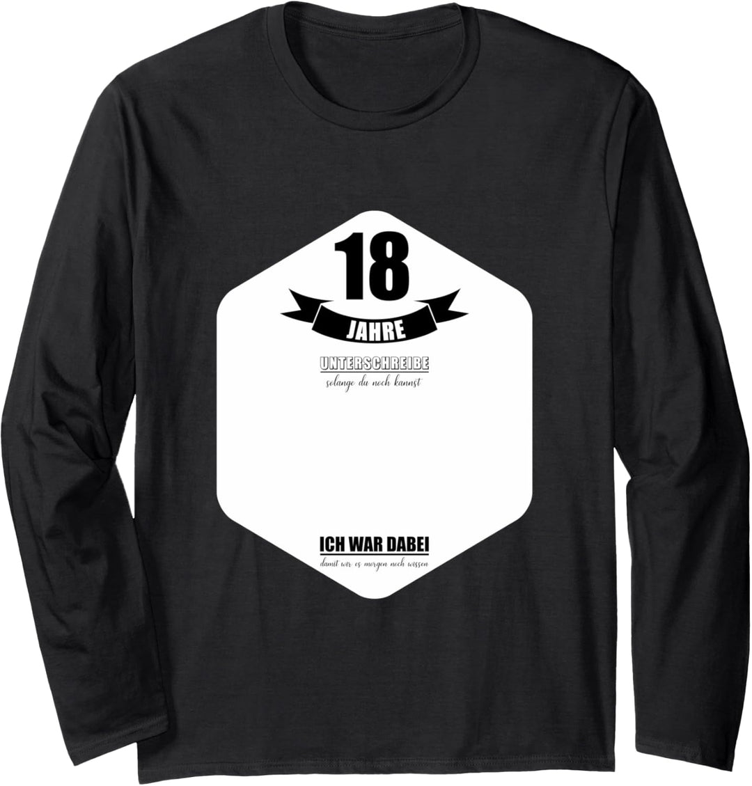 18 Jahre Geburtstag Party Lustiges 18 Geburtstag Gästebuch Langarmshirt