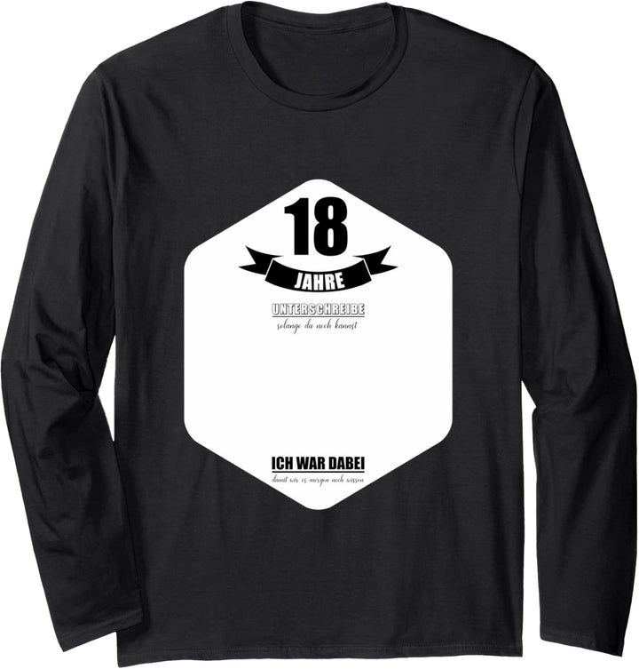 18 Jahre Geburtstag Party Lustiges 18 Geburtstag Gästebuch Langarmshirt