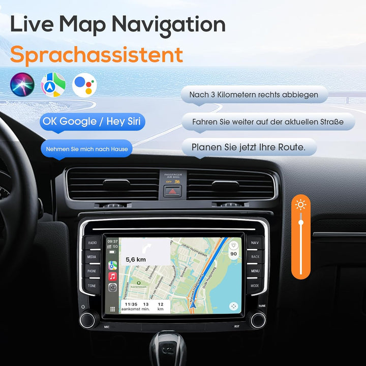 Haudio 2 Din Autoradio mit Kabellosem Apple CarPlay & Android Auto, 7 Zoll Autobildschirm mit Canbus