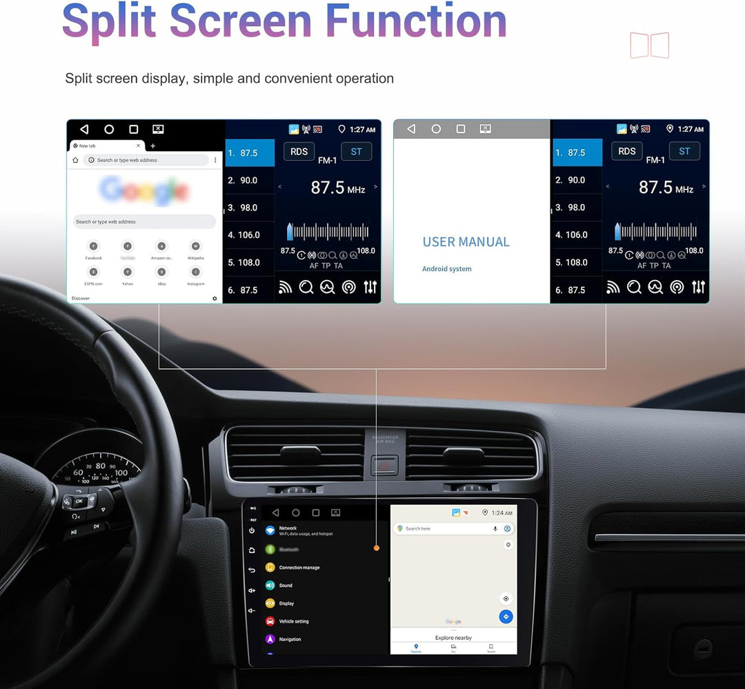 CAMECHO Android 15 4G+64G Autoradio für Renault Clio 4 2012-2018 mit Navi Carplay Android Auto,10 Zo