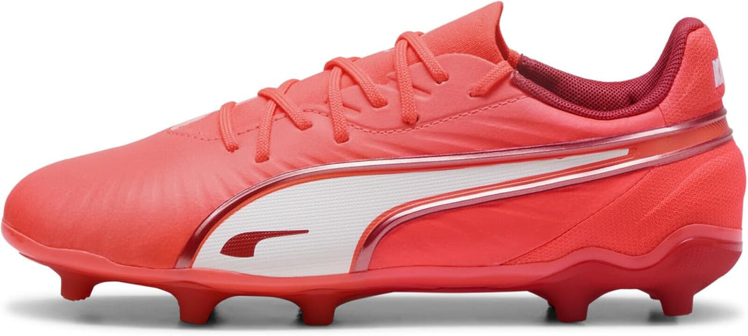 PUMA Unisex Kinder King Match Fg/Ag JrSoccer Shoe 28 EU Glowing Red Puma White Red Fire, 28 EU Glowi