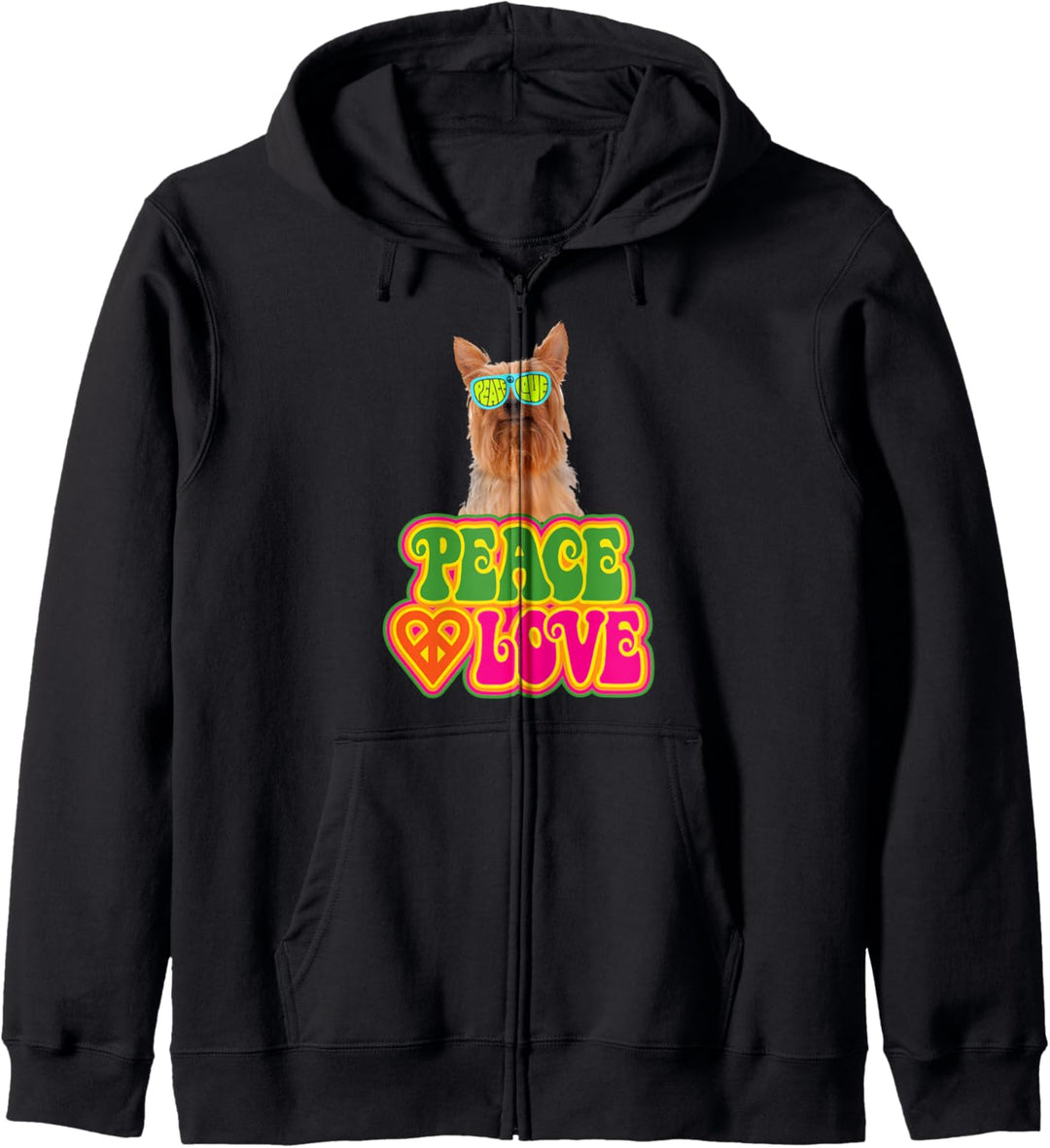 Peace Heart Love Dog Silky Terrier Kapuzenjacke