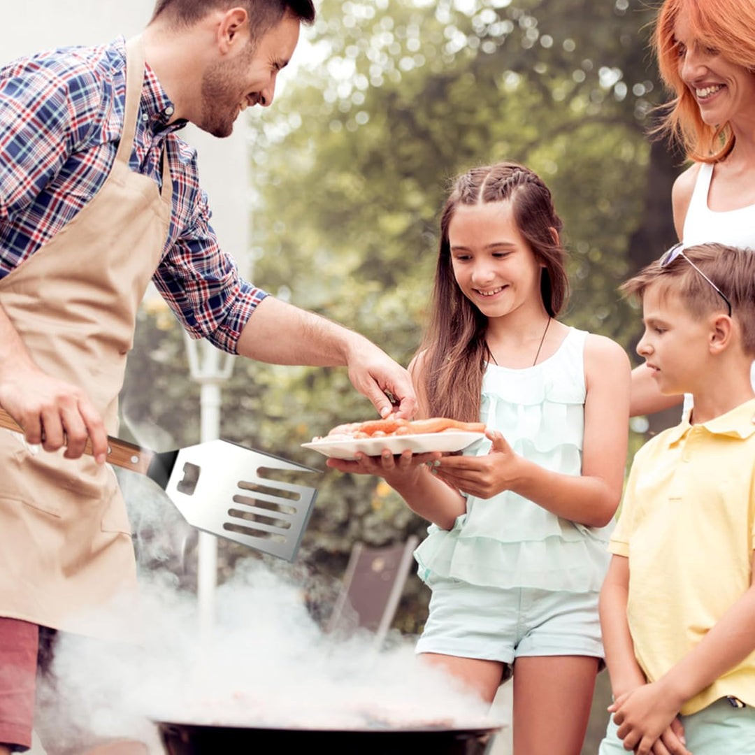5-in-1 BBQ Werkzeug – Grillzubehör Set mit Spachtel, Messer, Gabel, Fleischklopfer & Flaschenöffner