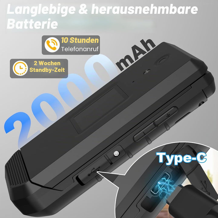 Unifone S22 Rugged Flip Phone entsperrt (16 GB) 7,1 cm (2,8 Zoll) Touchscreen Smartphone Android 11,