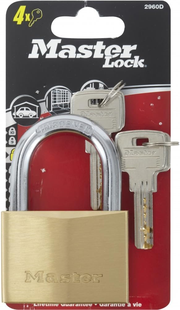 MASTER LOCK 2960EURD Vorhängeschloss 60mm Vollmessing 8,8 x 6 cm, 8,8 x 6 cm