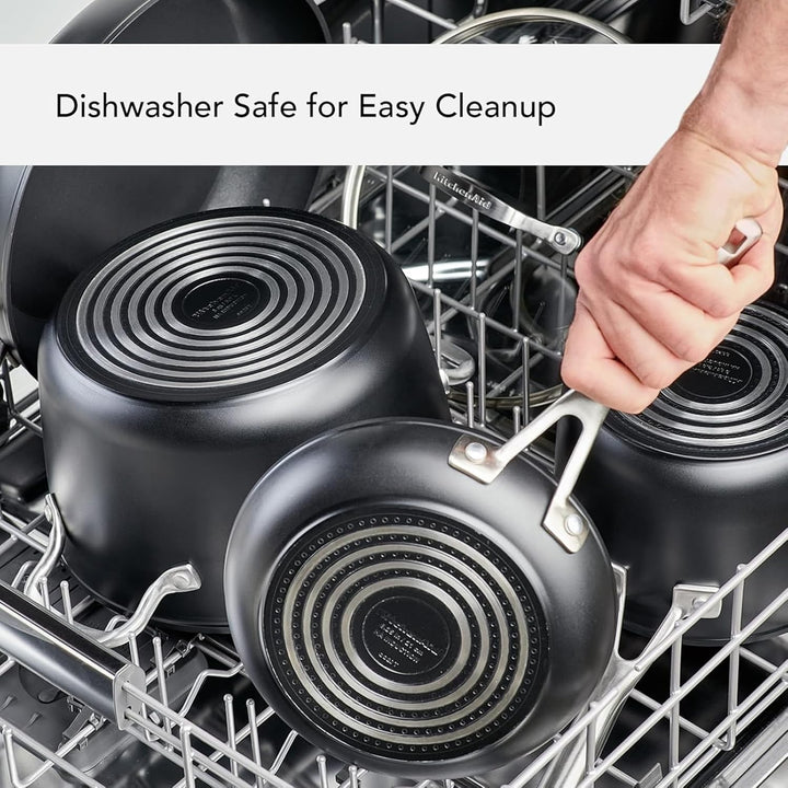 KitchenAid Bratpfannen-Set, harteloxiert, Induktion, antihaftbeschichtet, 3-teilig, Mattschwarz 3 Pi