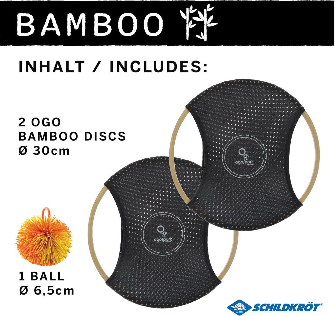 Schildkröt Ogo Sport Bamboo Set I 2 Ogo Scheiben aus FSC Bambus mit elastischem Netz und Wuschelball