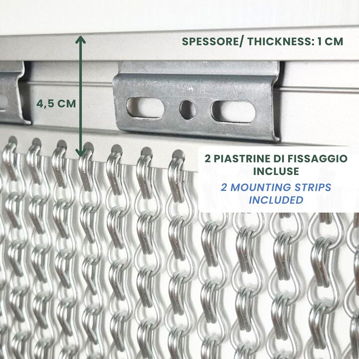 TENDAGGIMANIA - FLIEGENVORHANG für Türen und Fenster, Modell: Kette aus Aluminium - Farbe: Gold - Ma