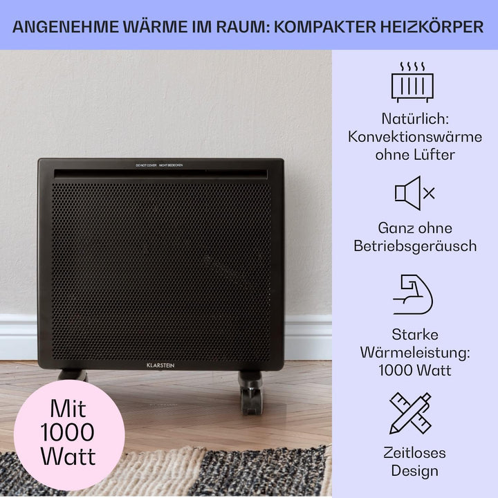 Klarstein Hot Spot Slimcurve Double 2-in-1 Heizgerät - Konvektions- und Infrarotheizung, Überhitzung