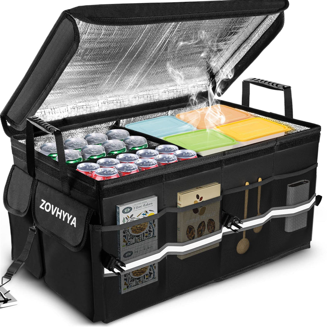 ZOVHYYA Kofferraum Organizer 68L Auto Organizer Wasserdichte Praktische Auto Kofferraumtasche mit Di