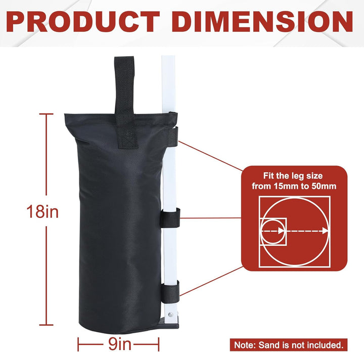 ABCCANOPY Gewicht/Sandsack für Pavillon, 4 Stück, schwarz, Schwarz