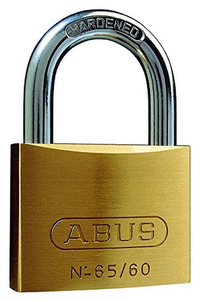 ABUS Vorhängeschloss Messing 65/60 - Kellerschloss, Spindschloss u. v. m.- Messing-Schlosskörper - g