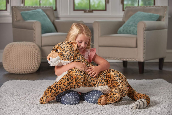 Wild Republic 19798 Jumbo Plüsch Leopard, grosses Kuscheltier, Plüschtier, Cuddlekins, 76 cm, Leopar