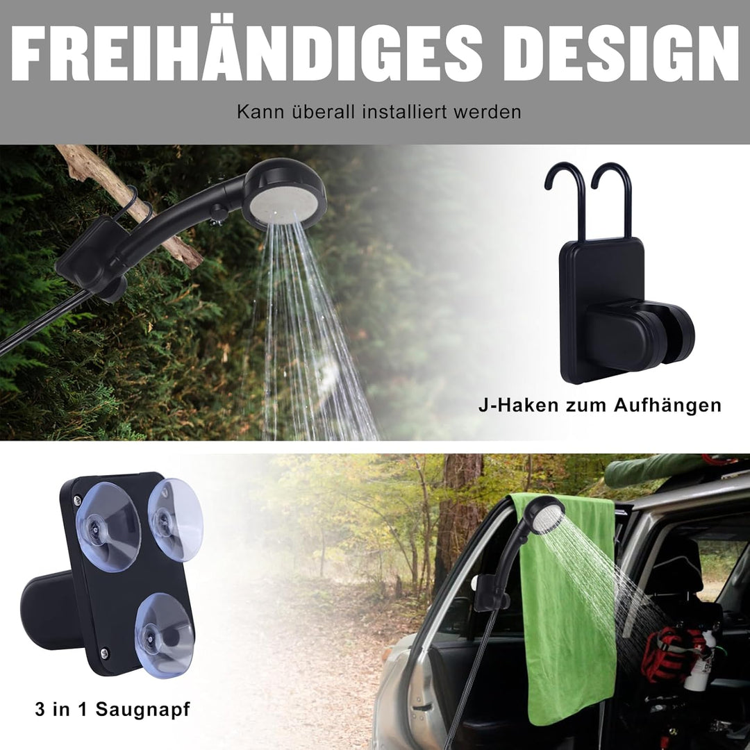 Spopal Campingdusche Tragbare, [6000mAh] Camping Dusche mit mit Pumpe und Temperaturanzeige, Camping