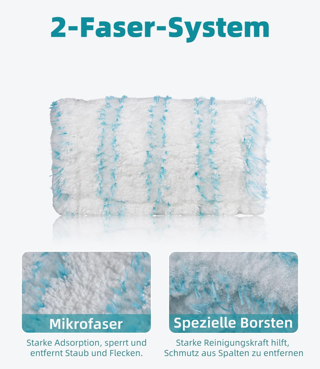 4 Stück Wischbezug für Leifheit Bodenwischer Profi XL Micro Duo, 2-Faser-System Ersatzbezug mit Spez