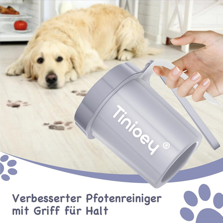 Tinioey Pfotenreiniger für mittelgrosse Hunde mit Griff, zum Reinigen von schmutzigen Pfoten, mit ei