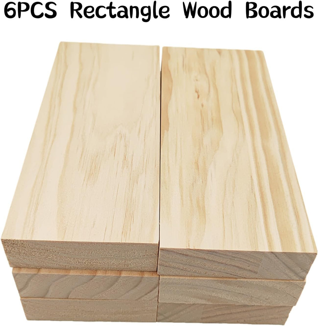 Rechteckige Holzbretter, unlackierte Holzblöcke zum Basteln, 20 x 8 x 2,5 cm, blanko, zum Schnitzen,